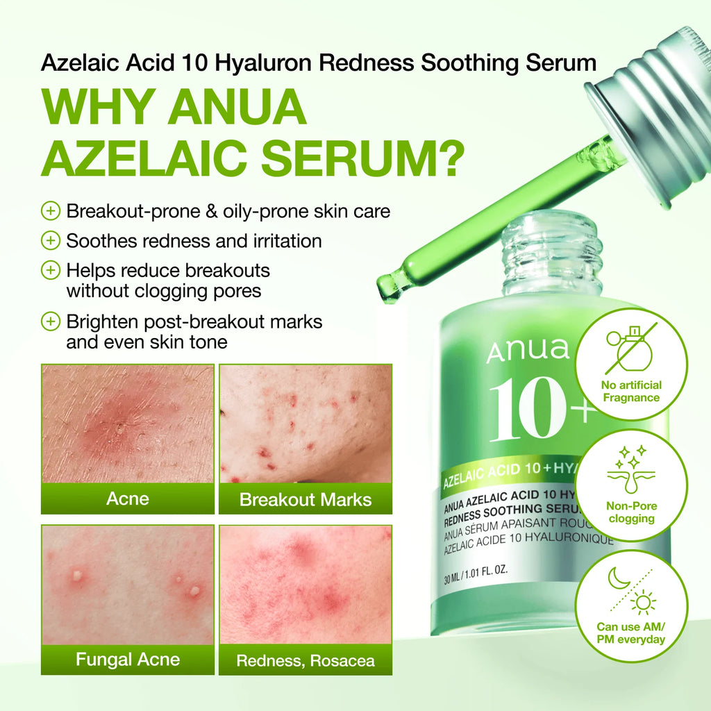 Anua - Azelaic Acid 10 Hyaluron Redness Soothing Serum 30ml
